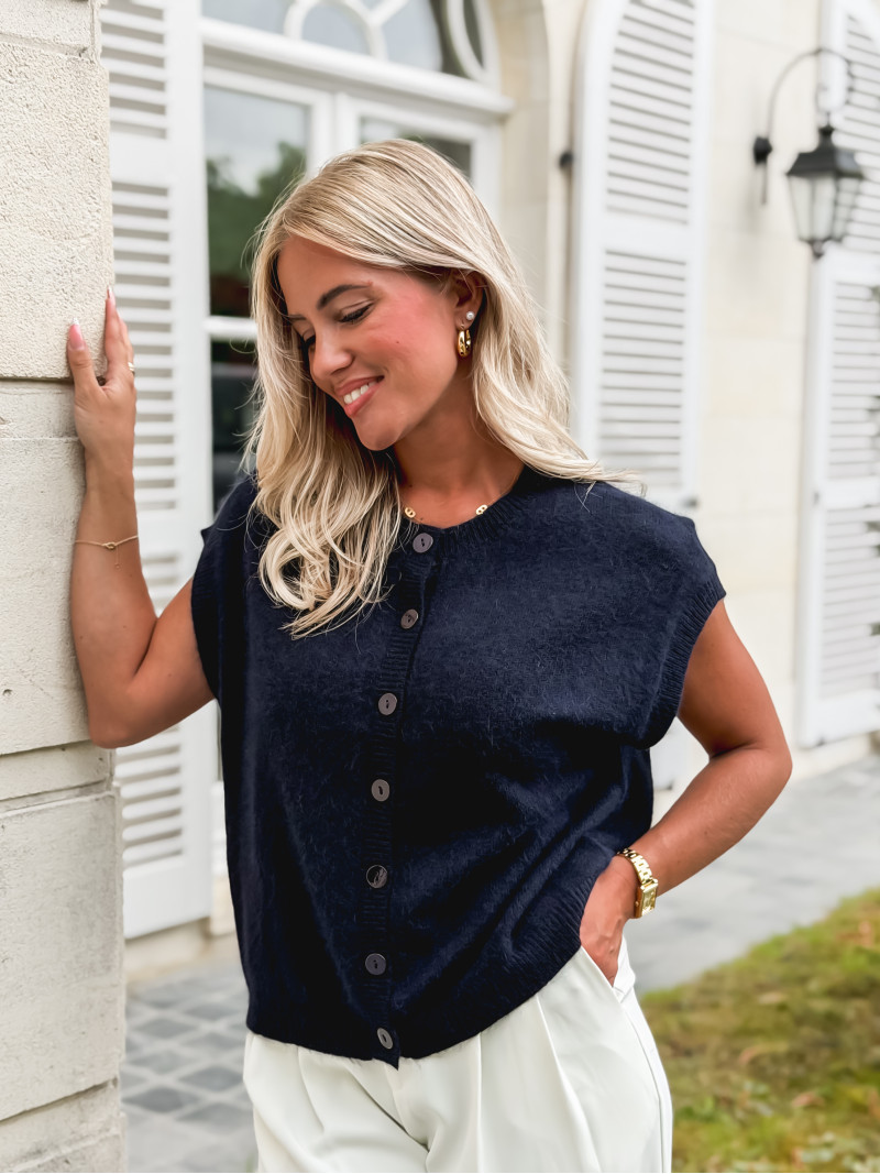 Gilet sans manches Christina - Bleu marine