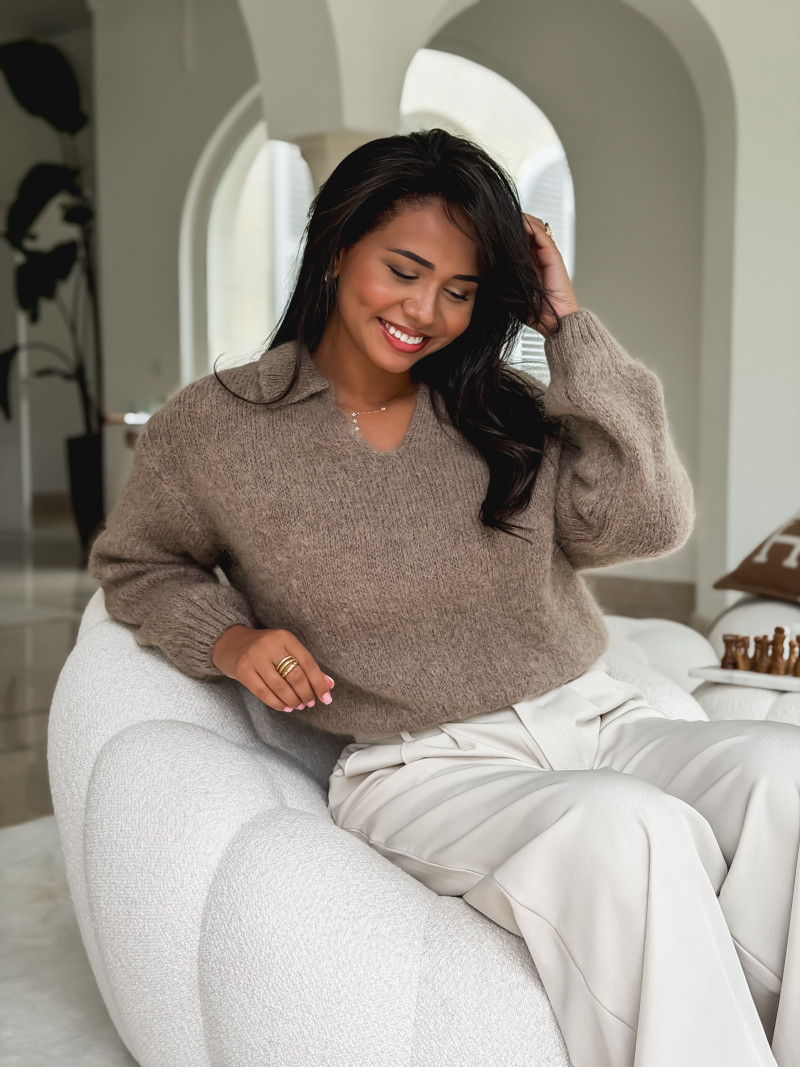 Pull Joéva - Taupe Pull Joéva - Taupe