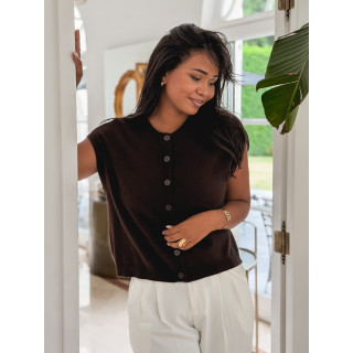 Gilet sans manches Christina - Chocolat