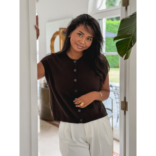 Gilet sans manches Christina - Chocolat