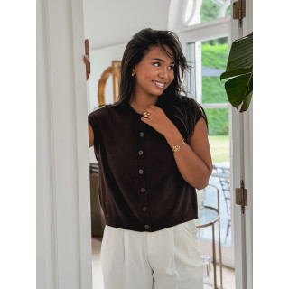 Gilet sans manches Christina - Chocolat