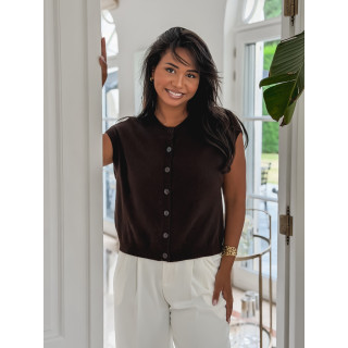 Gilet sans manches Christina - Chocolat