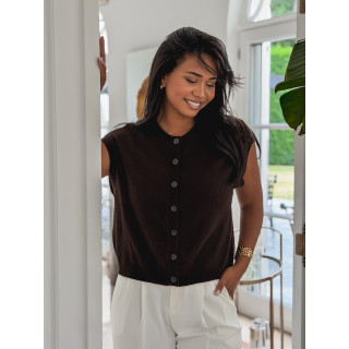 Gilet sans manches Christina - Chocolat