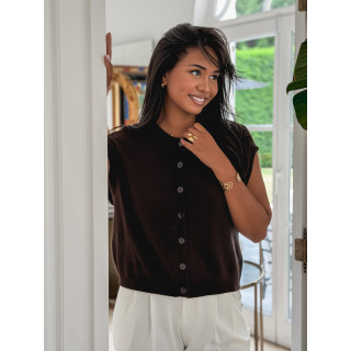 Gilet sans manches Christina - Chocolat