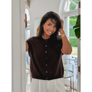 Gilet sans manches Christina - Chocolat
