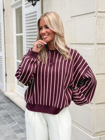 Pull lignée Marianna - Bordeaux
