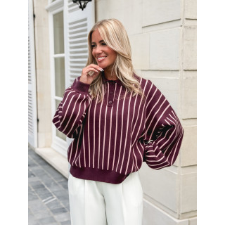 Pull lignée Marianna - Bordeaux