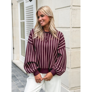 Pull lignée Marianna - Bordeaux