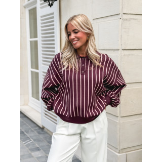 Pull lignée Marianna - Bordeaux
