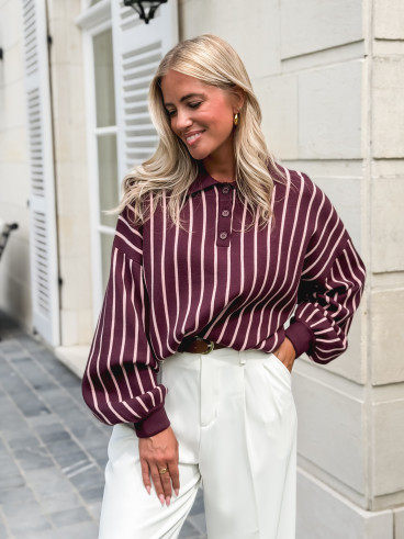 Pull lignée Marianna - Bordeaux