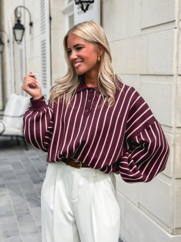 Pull lignée Marianna - Bordeaux