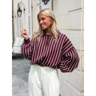 Pull lignée Marianna - Bordeaux