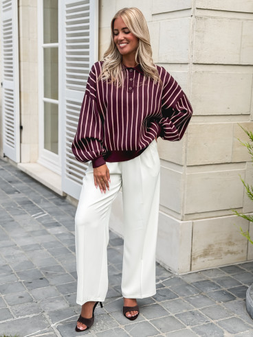 Pull lignée Marianna - Bordeaux