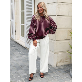 Pull lignée Marianna - Bordeaux