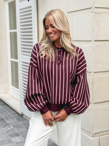 Pull lignée Marianna - Bordeaux