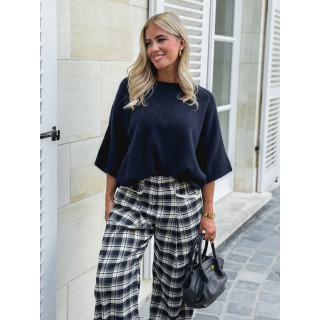 Pantalon à carreaux Stéphie - Bleu marine