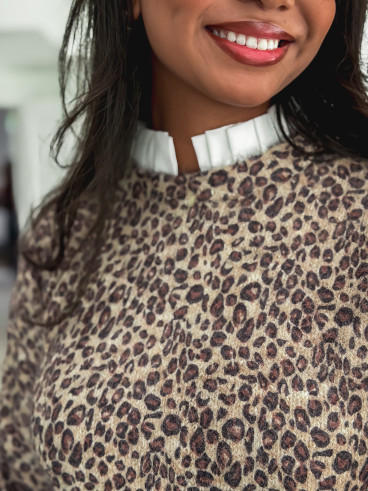 Pull léopard Carla - Taupe Pull léopard Carla - Taupe