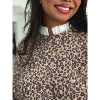 Pull léopard Carla - Taupe