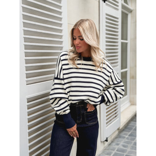 Pull ligné Lara - Bleu marine