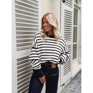Pull ligné Lara - Bleu marine