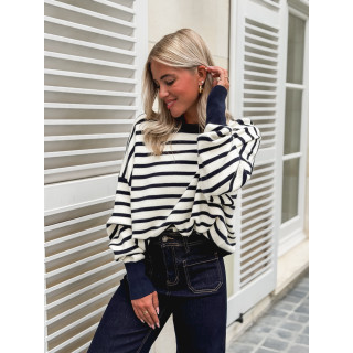 Pull ligné Lara - Bleu marine