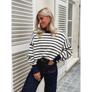 Pull ligné Lara - Bleu marine