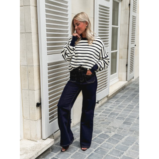 Pull ligné Lara - Bleu marine