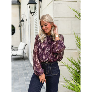 Blouse à motifs Ernestine - Prune