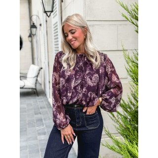 Blouse à motifs Ernestine - Prune