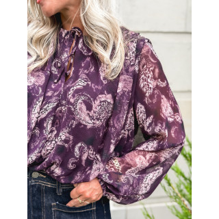 Blouse à motifs Ernestine - Prune