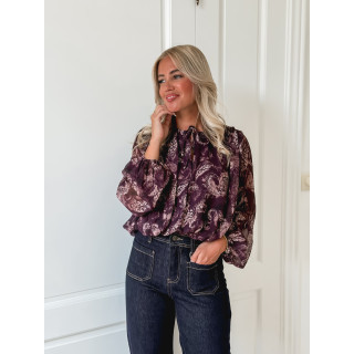 Blouse à motifs Ernestine - Prune