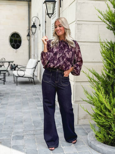Blouse à motifs Ernestine - Prune