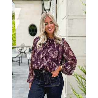 Blouse à motifs Ernestine - Prune