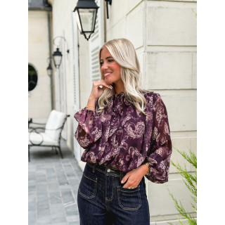 Blouse à motifs Ernestine - Prune