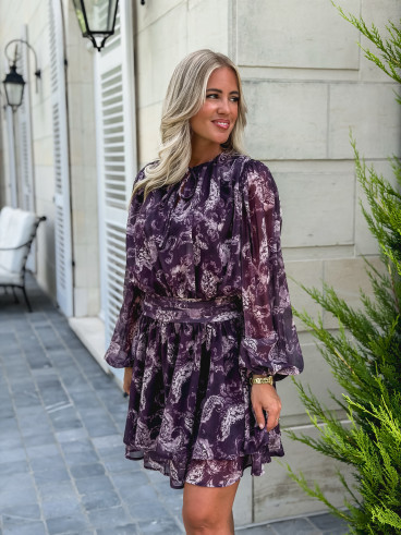 Robe à motifs Ernestine - Prune Robe à motifs Ernestine - Prune