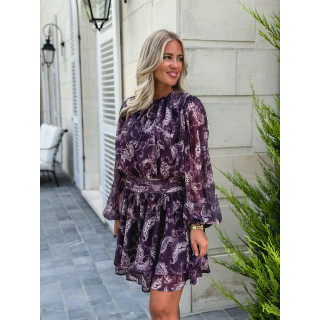Robe à motifs Ernestine - Prune
