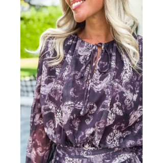 Robe à motifs Ernestine - Prune