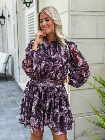 Robe à motifs Ernestine - Prune Robe à motifs Ernestine - Prune
