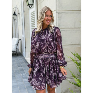 Robe à motifs Ernestine - Prune