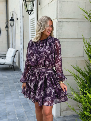 Robe à motifs Ernestine - Prune Robe à motifs Ernestine - Prune