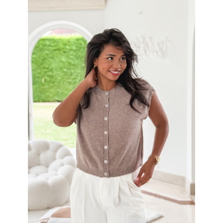 Gilet sans manches Christina - Taupe