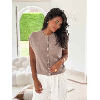 Gilet sans manches Christina - Taupe
