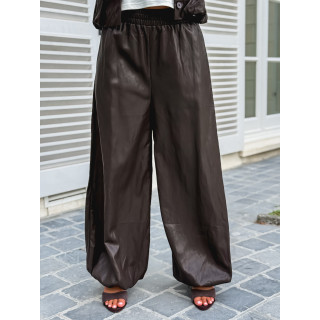 Pantalon en simili Zendaya - Chocolat