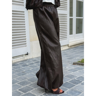 Pantalon en simili Zendaya - Chocolat