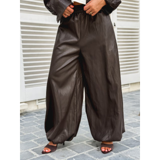 Pantalon en simili Zendaya - Chocolat