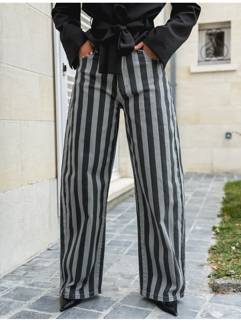 Jeans ligné Joya - Gris Jeans ligné Joya - Gris