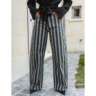 Jeans ligné Joya - Gris