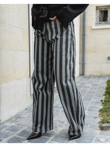 Jeans ligné Joya - Gris Jeans ligné Joya - Gris