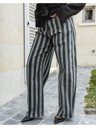 Jeans ligné Joya - Gris Jeans ligné Joya - Gris