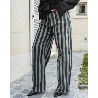 Jeans ligné Joya - Gris